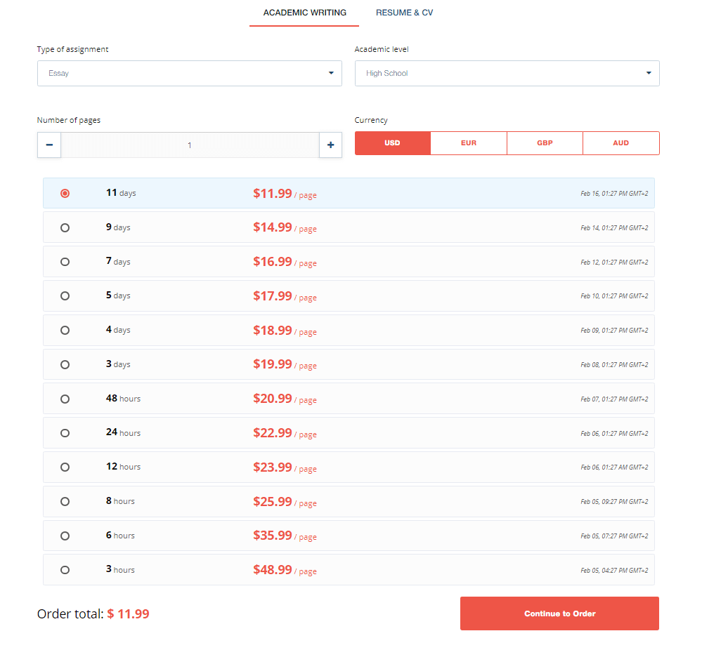 ManyEssays.com Prices